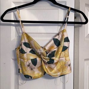 Lemon Print Crop Top